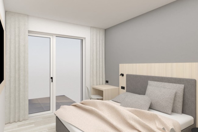 Schlafzimmer mit Balkon  © GMP Architektur ZT GmbH